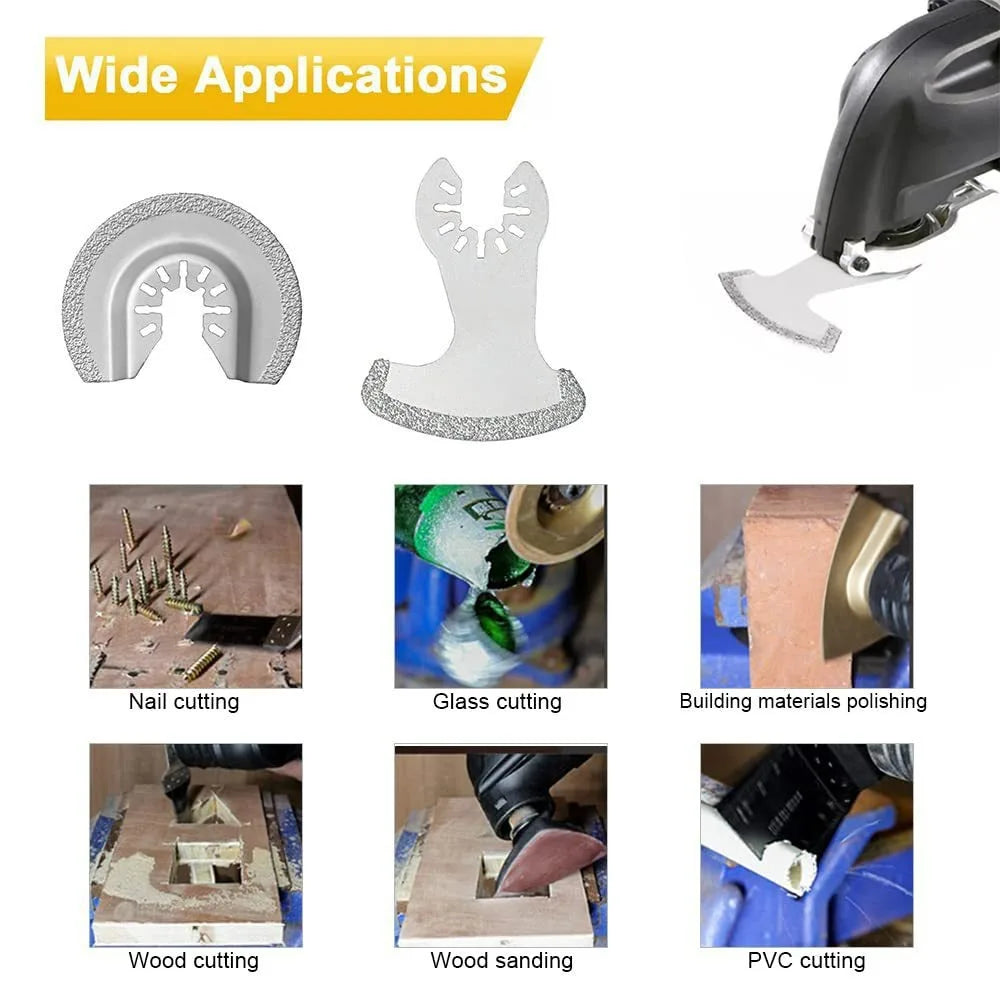 1 Set Multi-functional Oscillating Saw Blades Ceramic Tile Cement Wall Slotting Polishing Saw Blade Dremel Accessories Multitool Qme