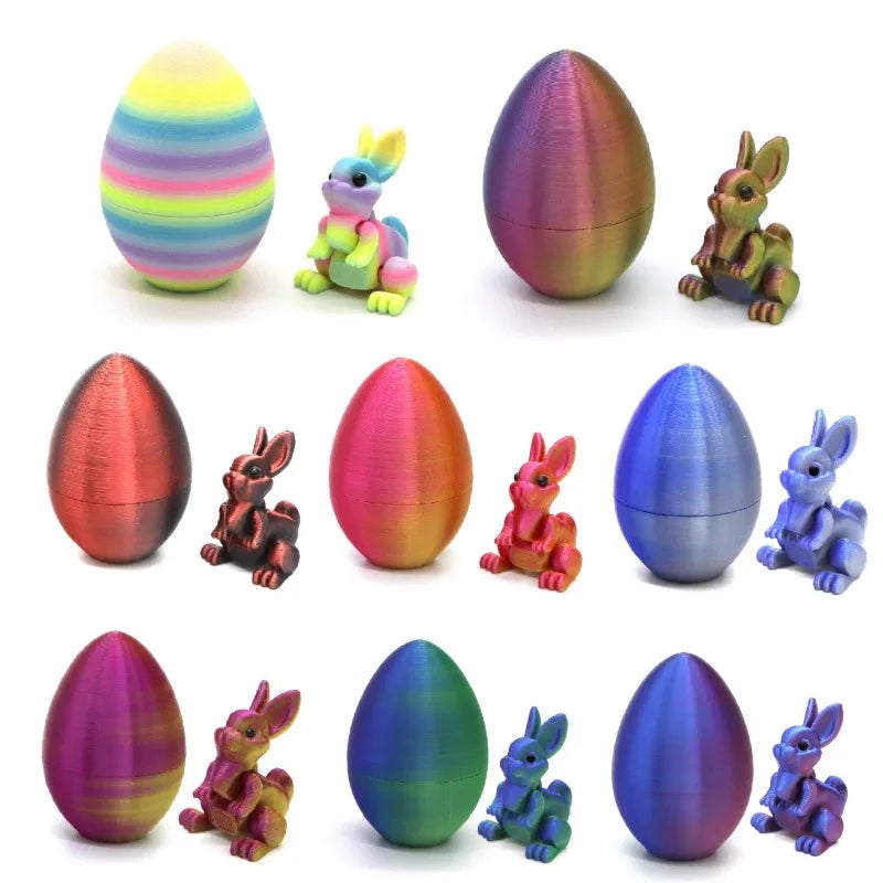 Easter Bunny Ornament 3D Printed Cute Rabbit Eggs Printing Desk Qme