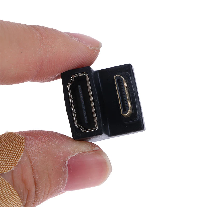 HDMI-Compatible Adapter 360 Degree Angled U-shaped L Converter Mini Qme