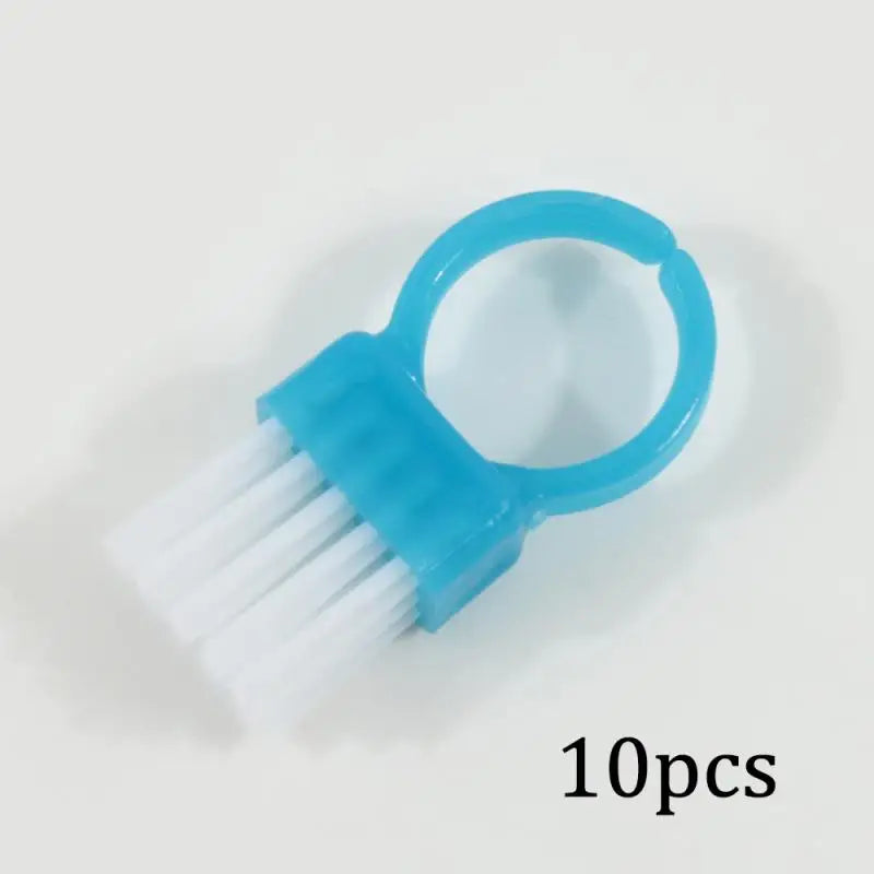 Mini Ring Nail Dust Cleaning Brush Soft Bristle Tool DIY Professional Qme 10Pcs Blue