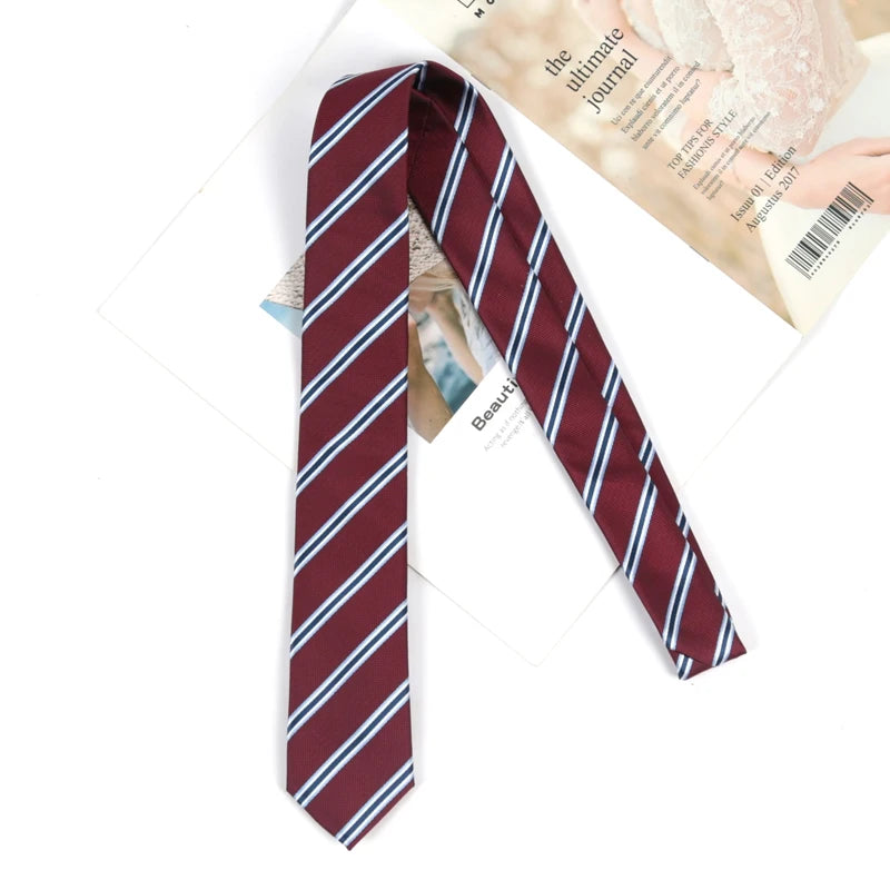 JK Necktie Simple Neckwear Striped Neck Tie Clothes Accessories Qme