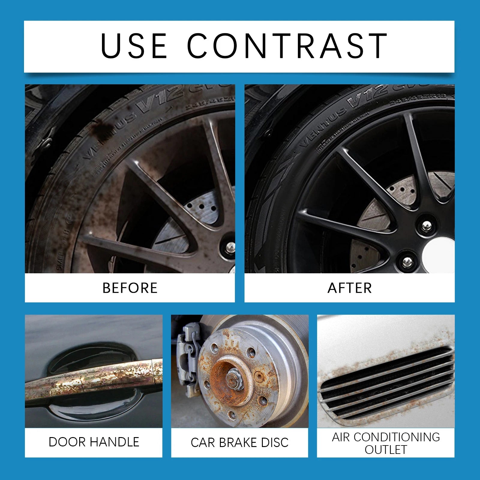 Car Multi-function Rust Removal Spray Mild Cleaning Remover Qme