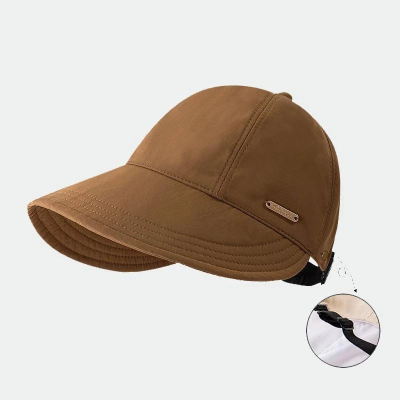 Women's Wide-brimmed Sun Hat Quick-drying Waterproof Can Be Worn Over Qme Brown one size
