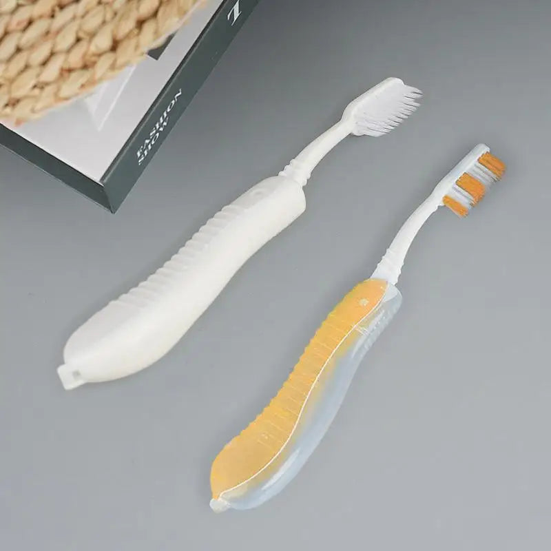 Compact Folding Toothbrush Foldable Design Travel Pocket Suitable Qme Army green one size