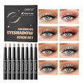 QIBEST 8 Colors Eye Shadow Stick Makeup Sets Shimmer Glitter Dimensional Natural Without Taking Off Eyeshadow Cosmetics Kits Qme Eyeshadow Sets