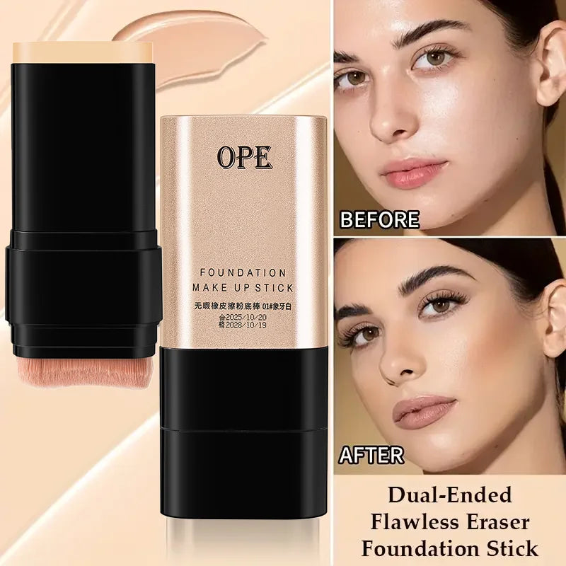 Double-ended Foundation Stick Velvety Moisturizing Light Coverage Qme