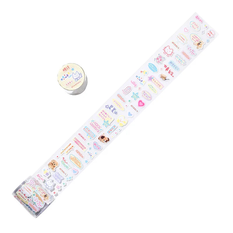 1Cartoon Minimalist Theme Die-Cut Tape Cute Graffiti Small Animal JournalDIYDecorative Collage Material Decoration Qme 3