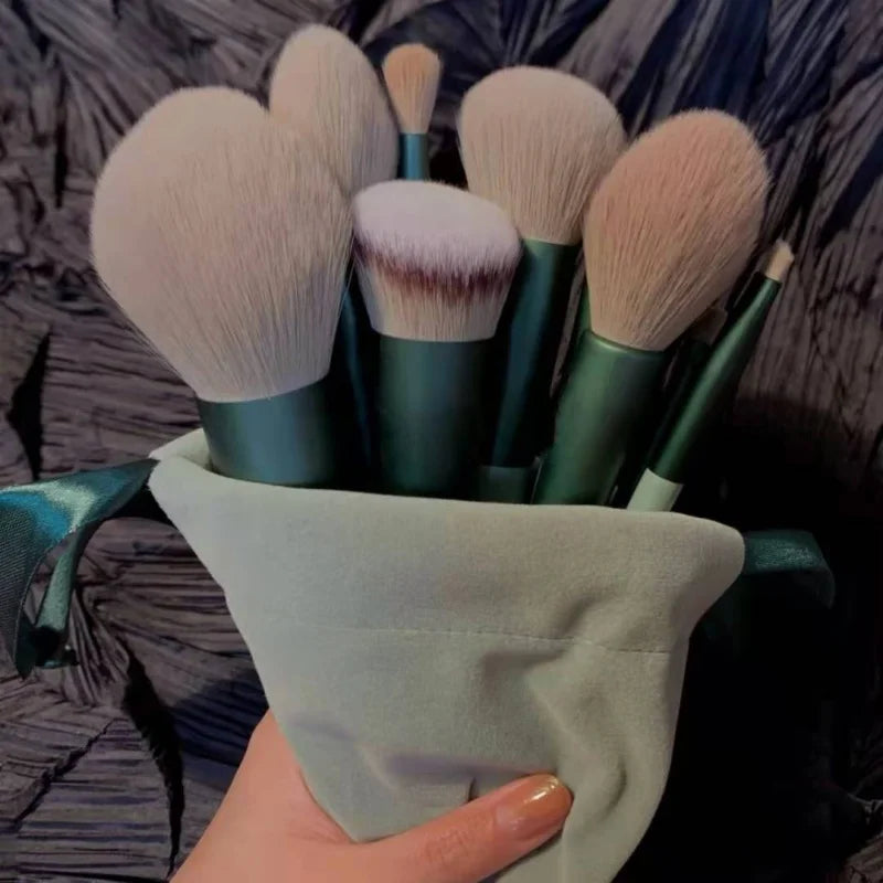 13 PCS Colorful Makeup Brush Set Eye Shadow Foundation Women's Makeup Brushes Eye Shadow Blush Beauty Soft Makeup Toolkit Qme