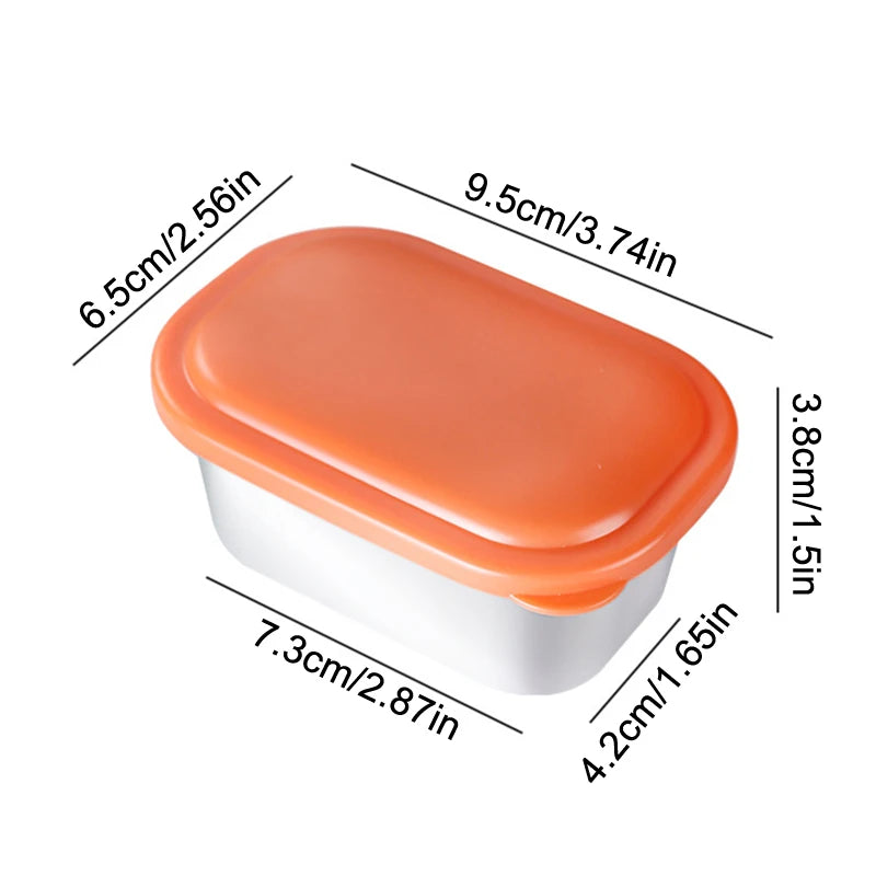 304 Stainless Steel Sauce Cup Sealed Lid Seasoning Box Leak-proof Qme