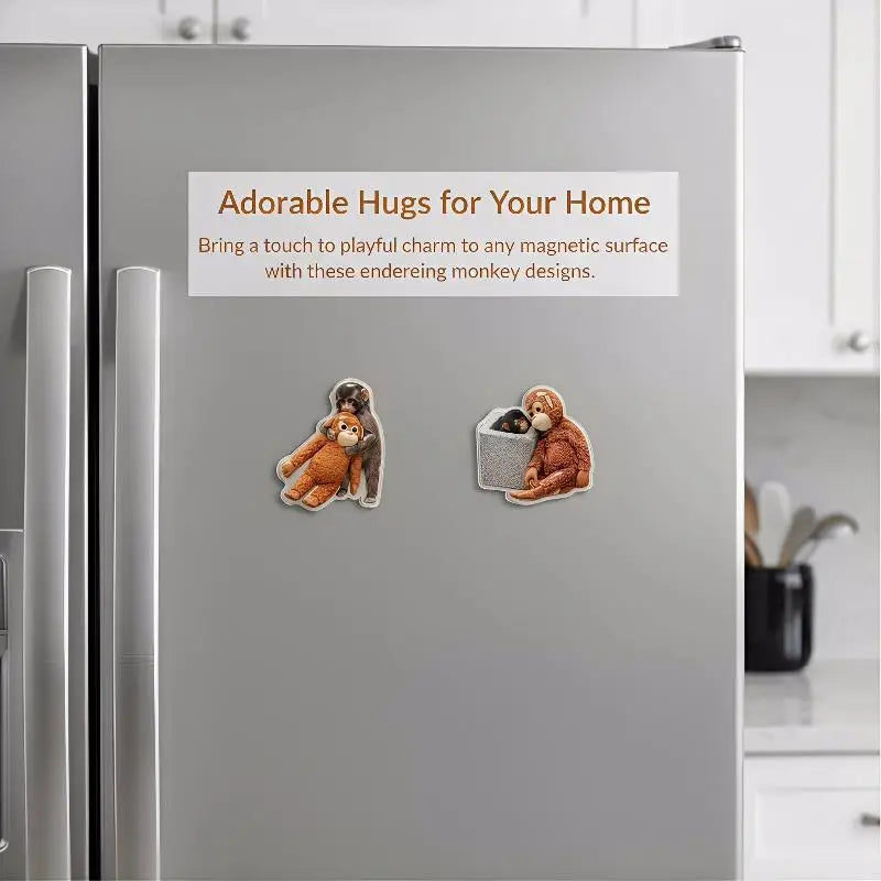 Creative Monkey Refrigerator Magnet, Magnetic Memo Message Holder, Unique Animal Home Decor Peg Qme