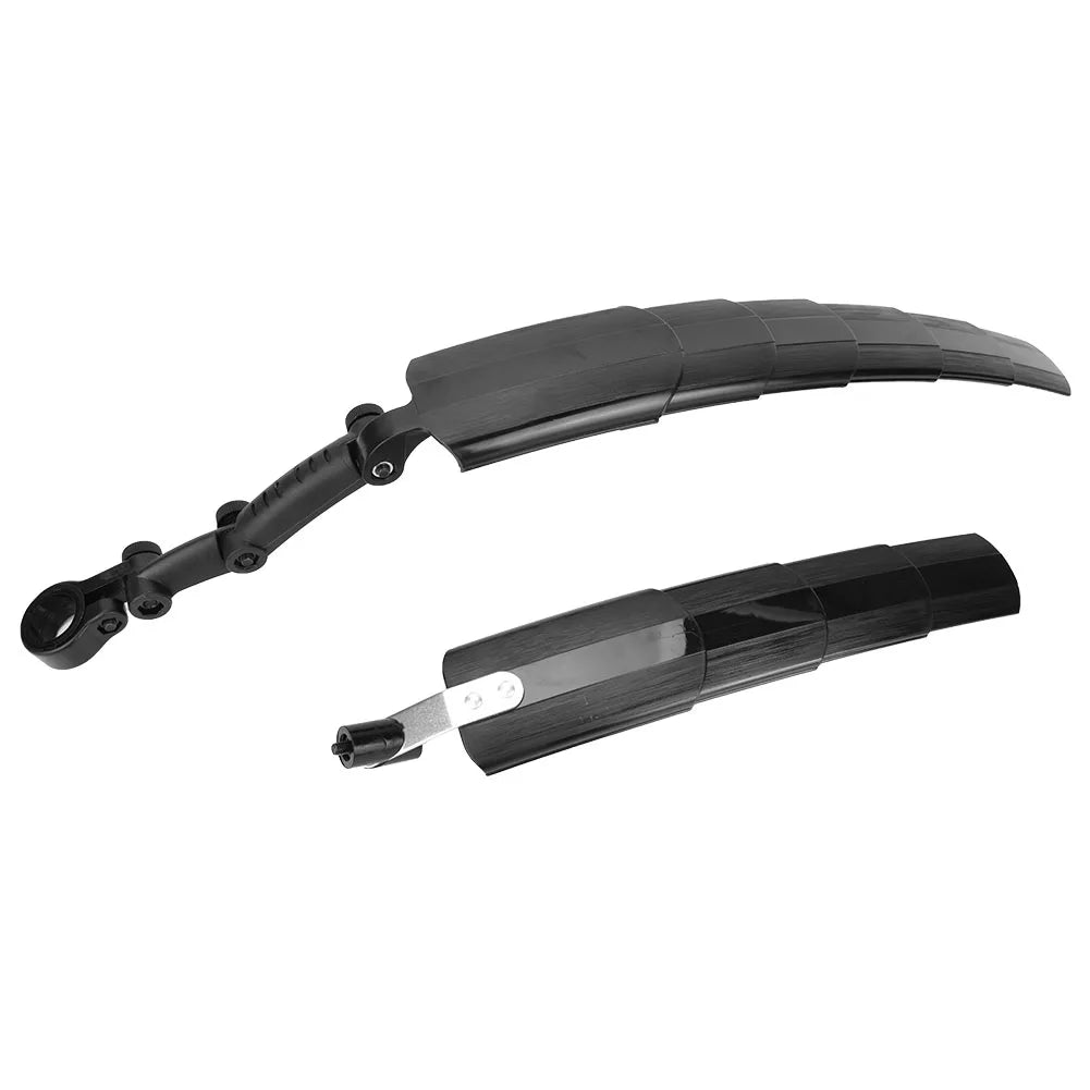 Mountain Bike Fender Front Rear Mudguard Fenders Set Telescopic Bicycle Fender Suitable for 16/18/20/22/24/26/700C Qme black