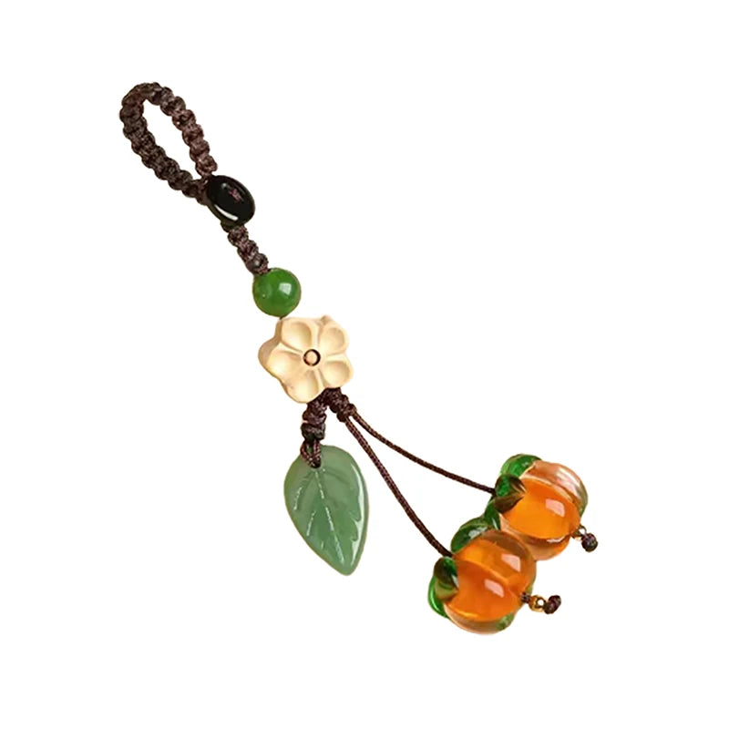 Cute Kawaii Persimmon Vintage Chinese Key Pendant Phone Charms Strap Qme