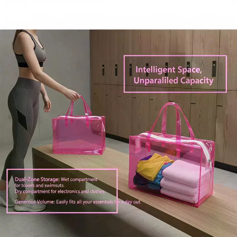 Wet And Dry Separation Travel Toiletries Bag Thickened Large Capacity Waterproof Moistureproof Swim Bag Qme