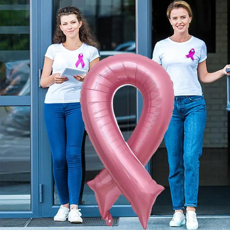 Breast Cancer Ribbon Party Favor Balloons Pink Accessories for Breast Cancer Awareness Bulk Items Breast Cancer Decorations Qme