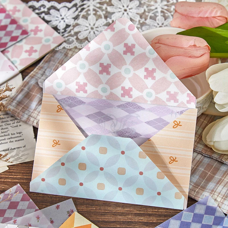 Gentle Pastoral Textured Scrapbook Paper, Macaron Plaid Washi Paper for Journal Background Collage, Perfect Gifts Qme