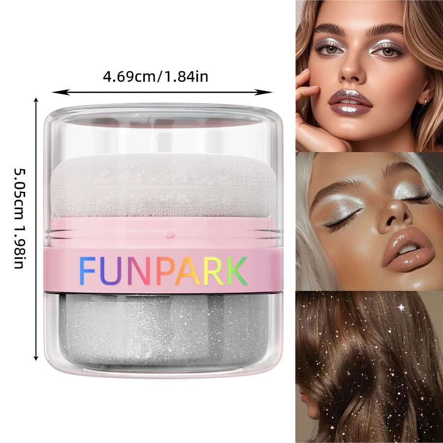 Highlighter Powder Brightens Face Puff Highlight Shadow Body White Qme 103