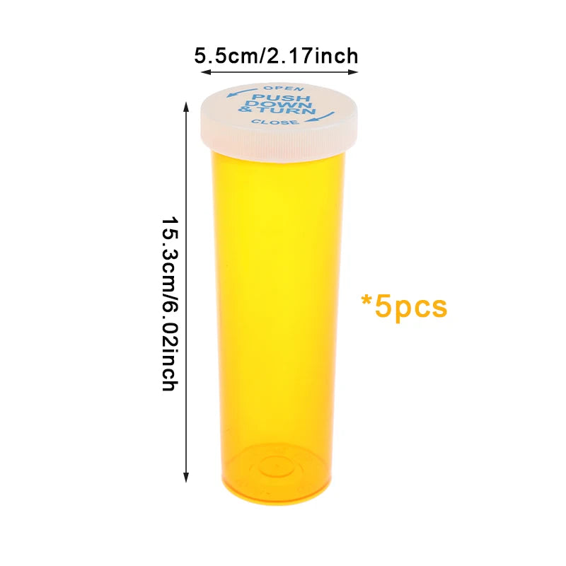 Plastic Medicine Pill Bottles Child Resistant Caps Containers Travel Qme A8