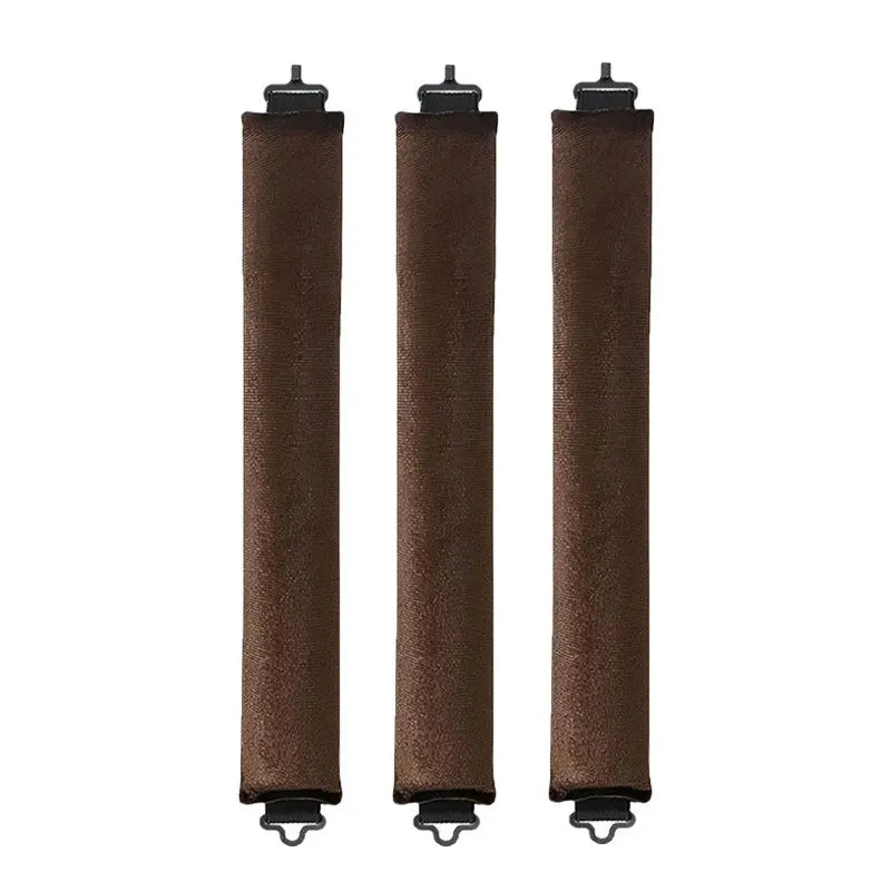 Heatless Hair Curlers Curling Rod Headband No Heat Lazy Curls Hook Qme Brown-3pcs