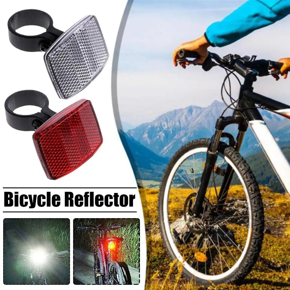 NEW Front & Rear Bike Bicycle Reflector Set Red White Fixings Mounting Bracket Warning Light Safety Lens Bicycle Accessorie Qme