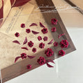 Manicure Kawaii Charms 3D Mix Sizes Beautiful Blossoming Rose Flowers Qme Red