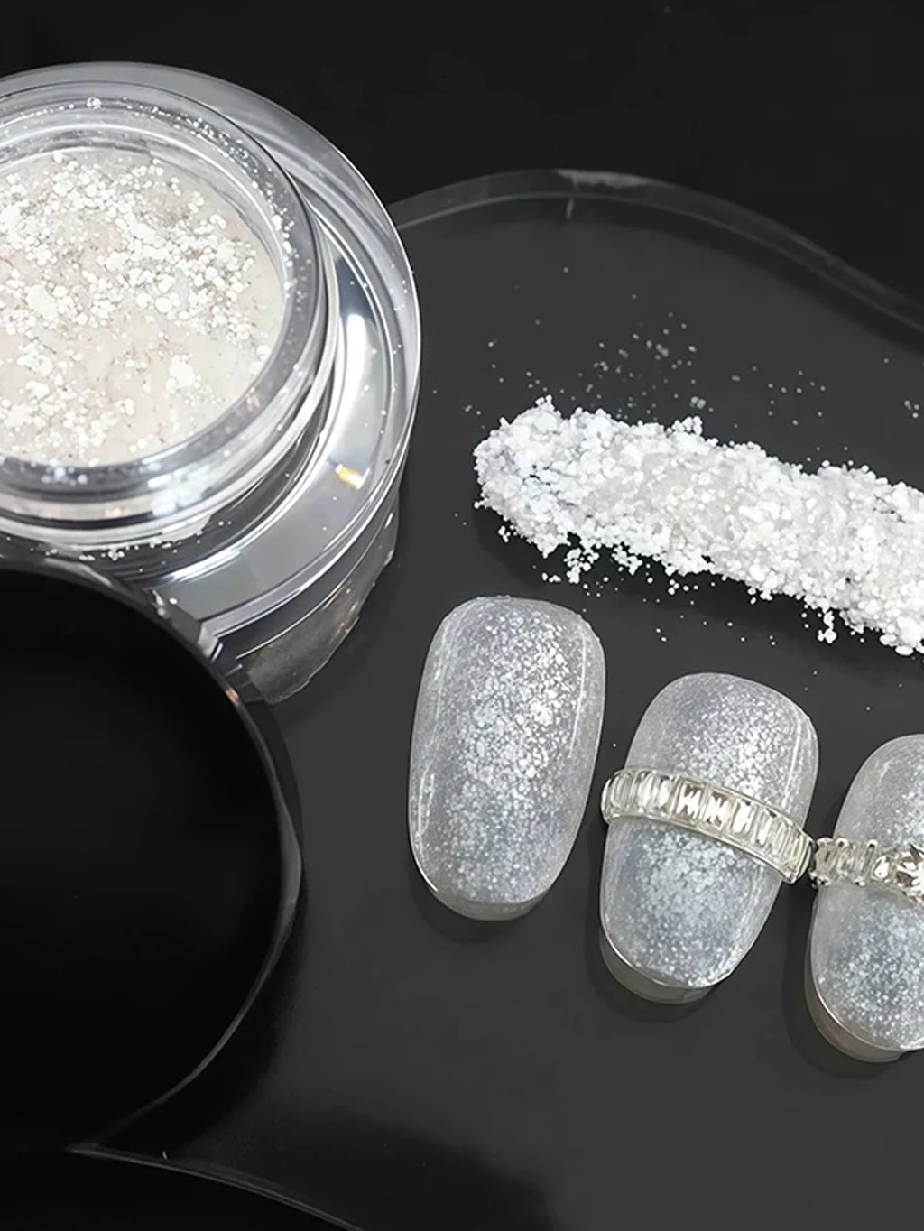 1 Diamond Snow Melting Powder French Nail Wedding Art DIY Artistic Qme white