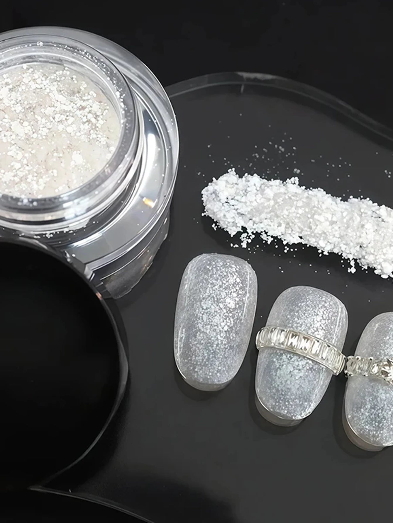 1 Diamond Snow Melting Powder French Nail Wedding Art DIY Artistic Qme white