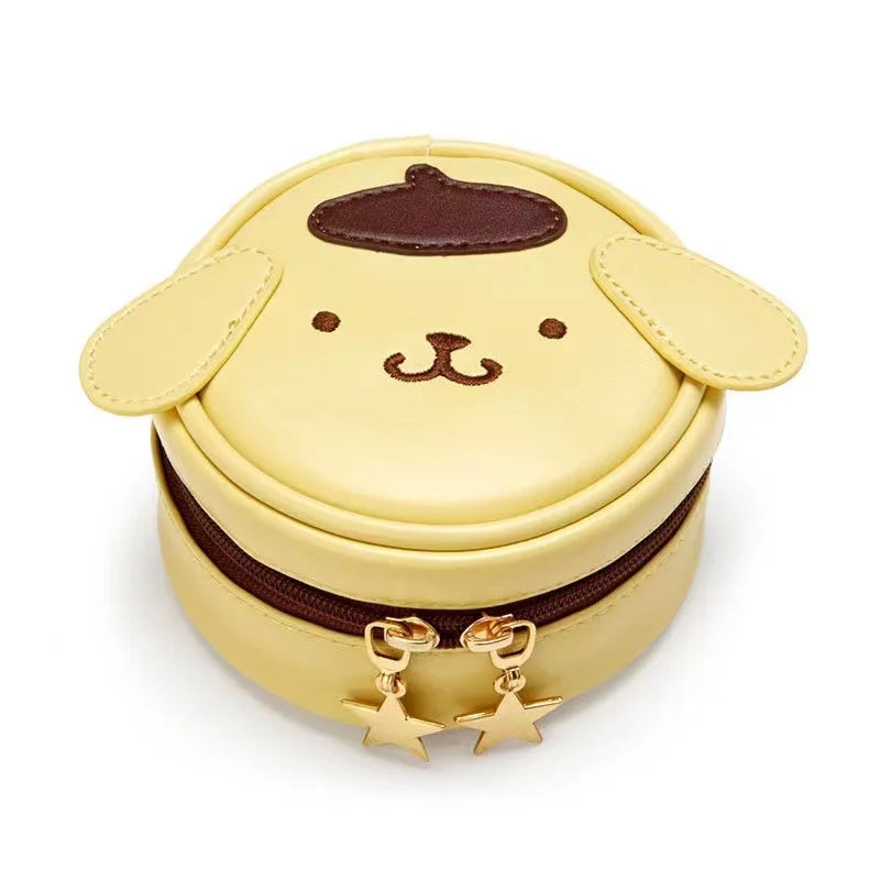 Cute Cinnamoroll Round Storage Bag Portable Jewelry Pouch Mini Qme Pudding Dog M