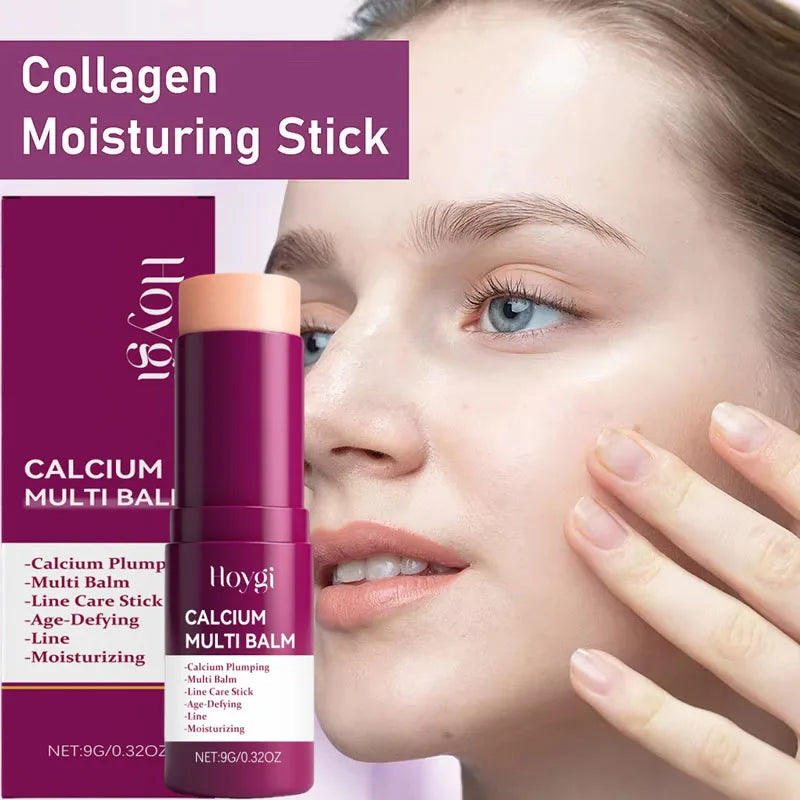 Korean Calcium Volume Multi Balm Stick - Hydrating & Firming Stick Anti-Wrinkle Care Collagen Infused Pre-Makeup Moisturizer Qme
