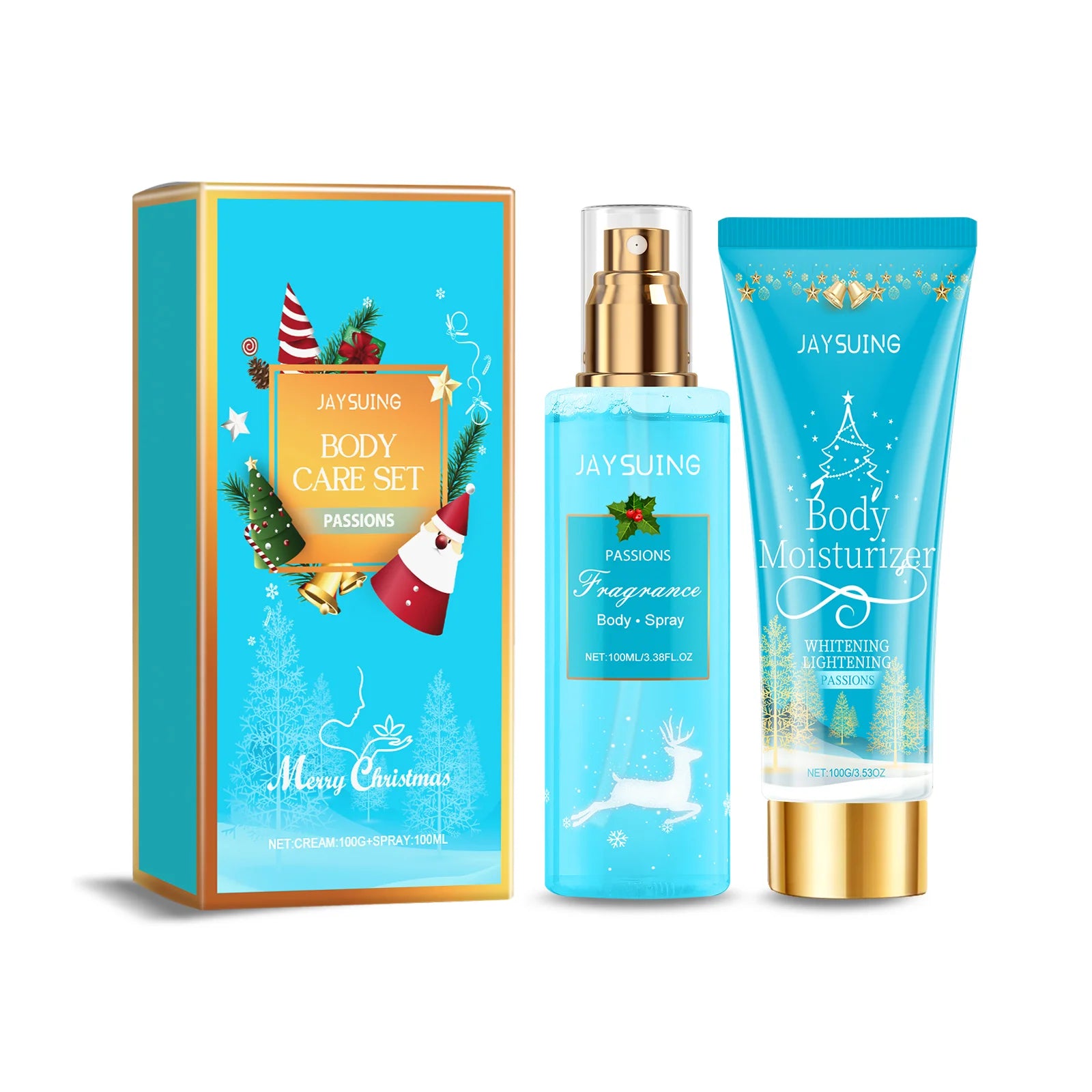 Christmas Scented Body Care Set Moisturizing Fragrance Body Spray & Lotion Long Lasting Fragrance Smoothing Body Repairing Dry Qme 1set Passions