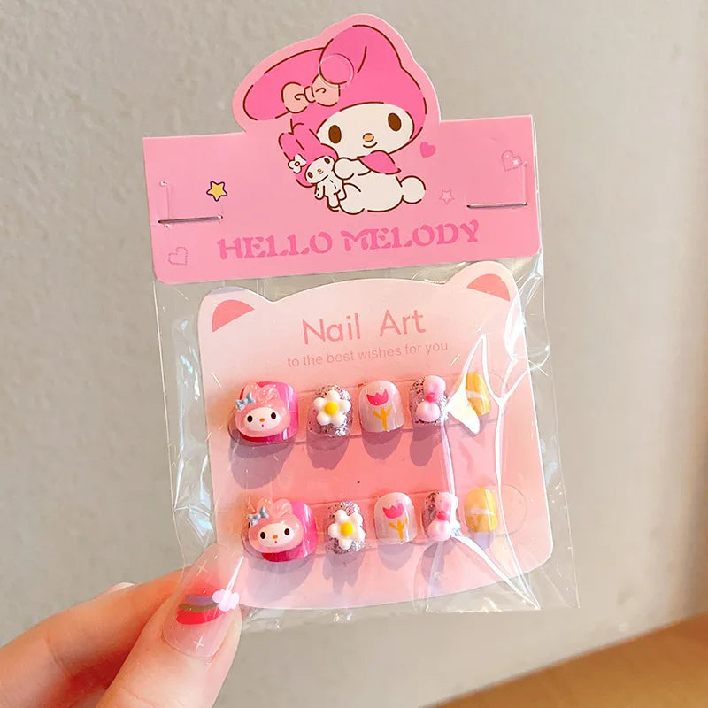 Hello Kitty Kuromi Nail Stickers New Cartoon-Style Stickers Safe, Non-Toxic, Odorless, and Easy to Apply Qme 2