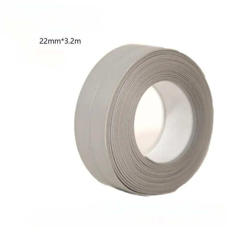 A Roll Of Three Meters Two Pvc Waterproof And Anti-Mildew Seam Adhesive, Suitable For Kitchen, Bathroom, Toilet, Corner Gap Qme 1PC grey
