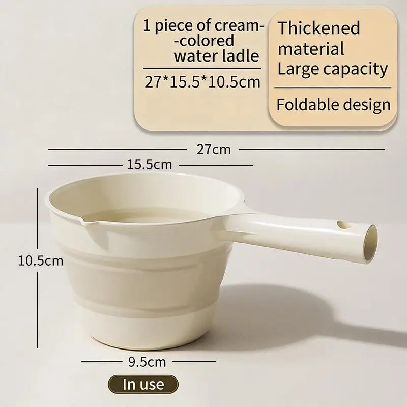 Foldable Water Bucket Essential Fishing Camping Travel Collapsible Qme one size Beige