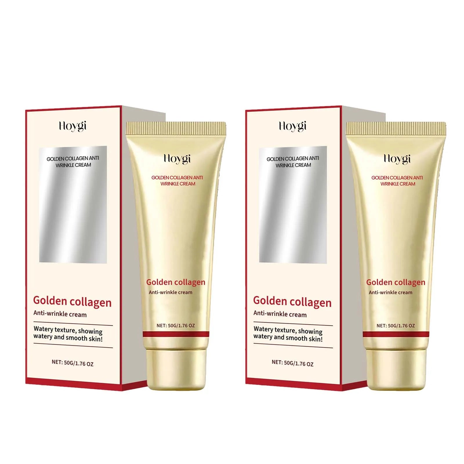 24k Gold Collagen Face Cream Lifting Firming Anti Wrinkle Fade Fine Lines Brightening Smooth Pores Hydrating Moisturizing Cream Qme 2 x 50g boxed