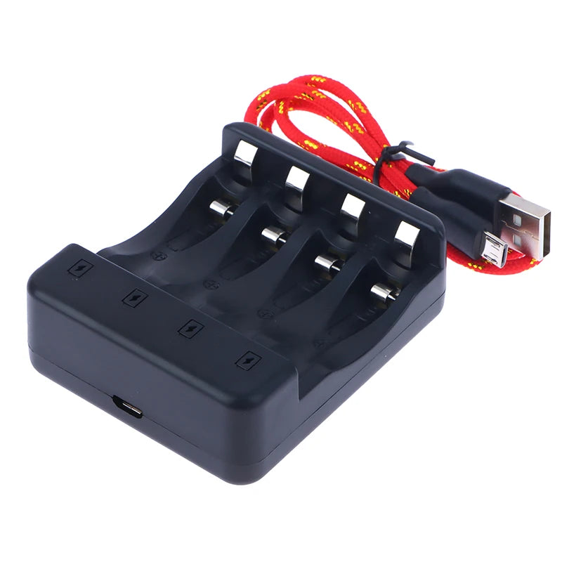 4-slot Smart Ni-zn Battery Charger Indicator Charging Cable LED Qme