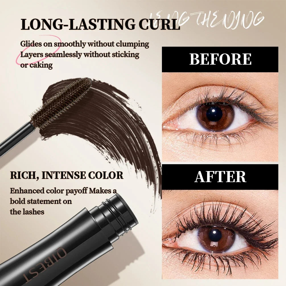 QIBEST Silk Mascara With Big Eyes,Strong And Lasting Black Mascara Extension,Waterproof and Non-caking,Prolonged Mascara Makeup Qme