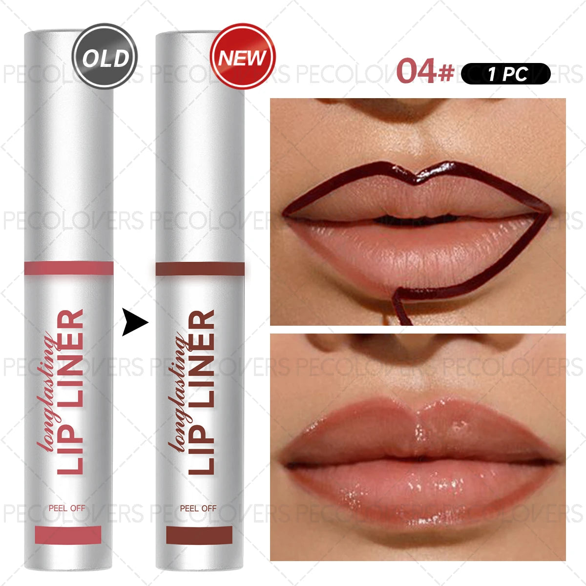 Tear-off Lip Liner Gloss Create Custom Line Waterproof Matte Tint Qme 04