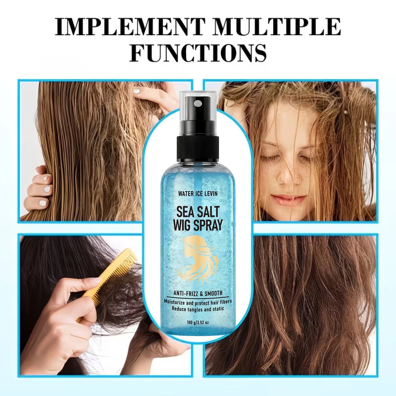 Wig Care Spray with Keratin & Biotin, Anti-Frizz & Moisturizing for Smooth Wigs Qme