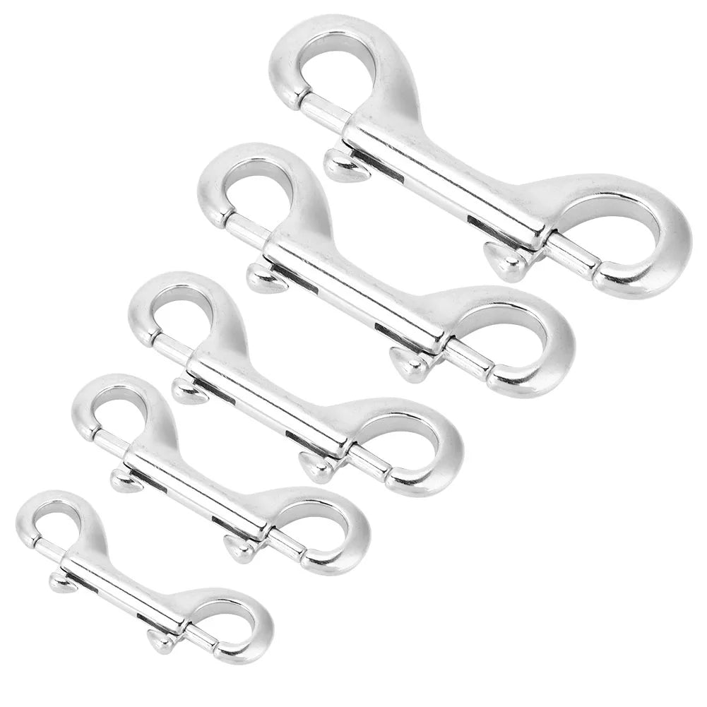 Diving Clip Diving Hook Silver Stainless Steel Double Ended Clip Hook Bolt Snap Diving Buckle Double Ended Snap Qme