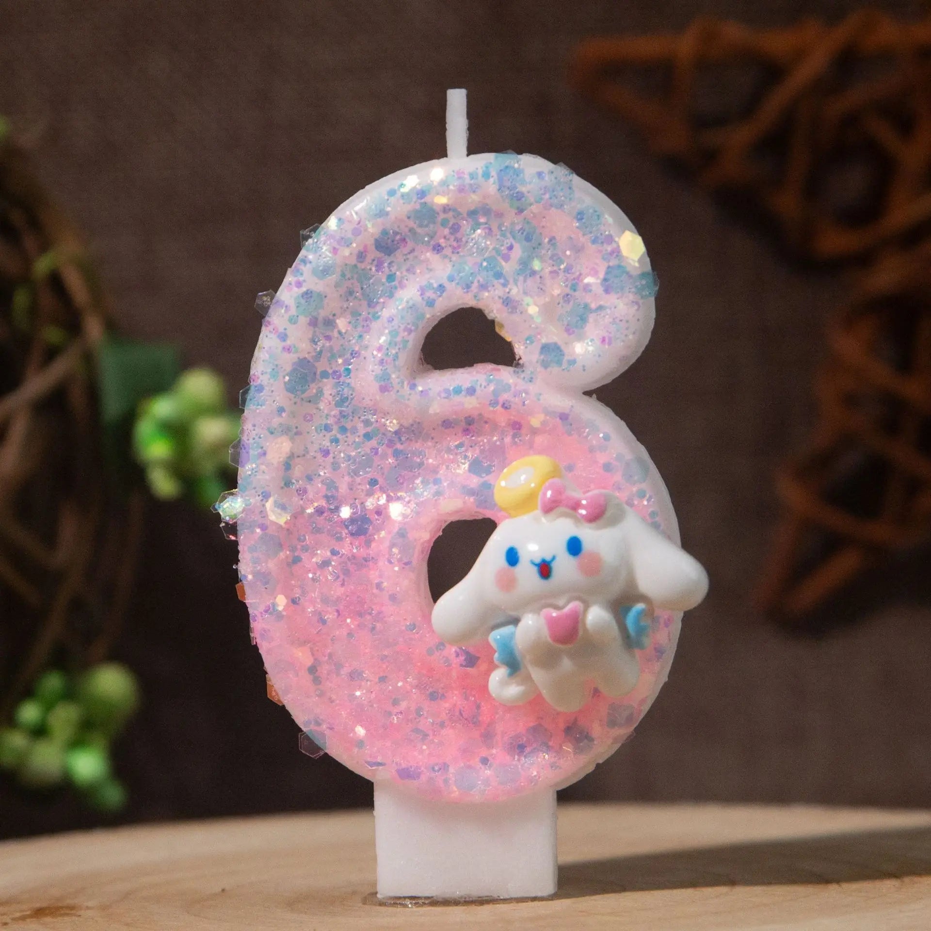 Cinnamon Dog 0-9 Numbered Birthday Candles Pink Cartoon Cake Topper Decorations Student Birthday Party Supplies Qme 6