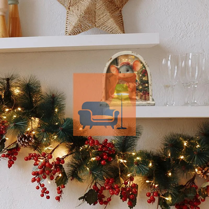 Cute Christmas Small Mouse Hole Wall Stickers Xmas Decoration For Home Navidad Merry Christmas New Year Accessories Qme
