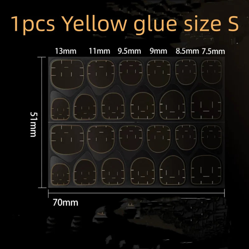 Nail Jelly Glue Double Sided False Nail Art Adhesive Tape Glue Sticker Nails Fake Press on Nails Coffin Qme 1pcs yellow S