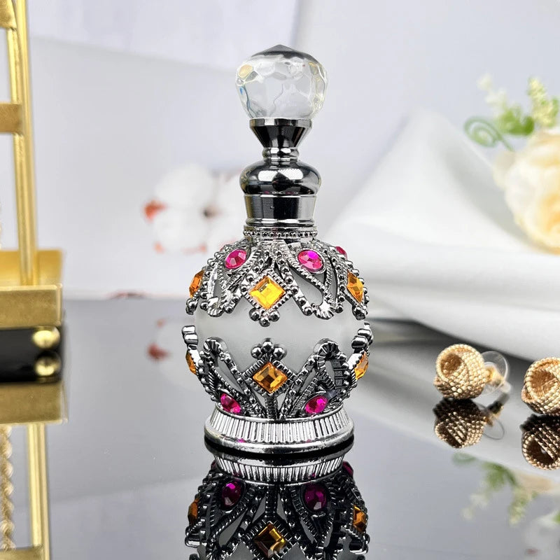 1PCS Luxury Perfume Bottle Essential Oil Bottle 15ml Empty Bottle Storage Bottle Gift Glass Perfume Bottle Portable Bottles Qme I-BGR