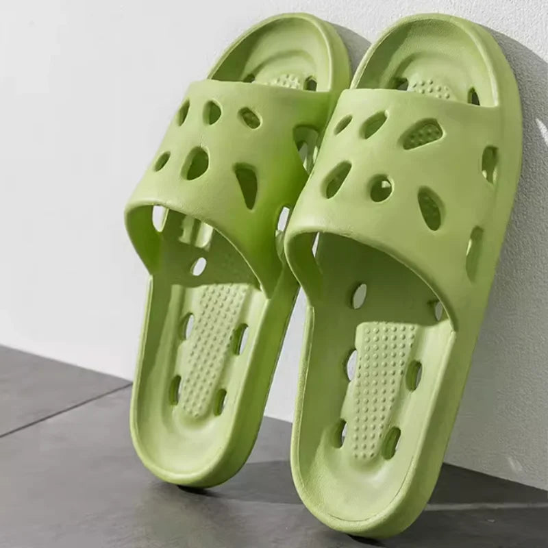 Women Thick Platform Cloud Slippers Summer Beach Eva Soft Sole Slide Sandals Leisure Men Ladies Indoor Bathroom Anti-slip Shoes Qme C-Green 42-43