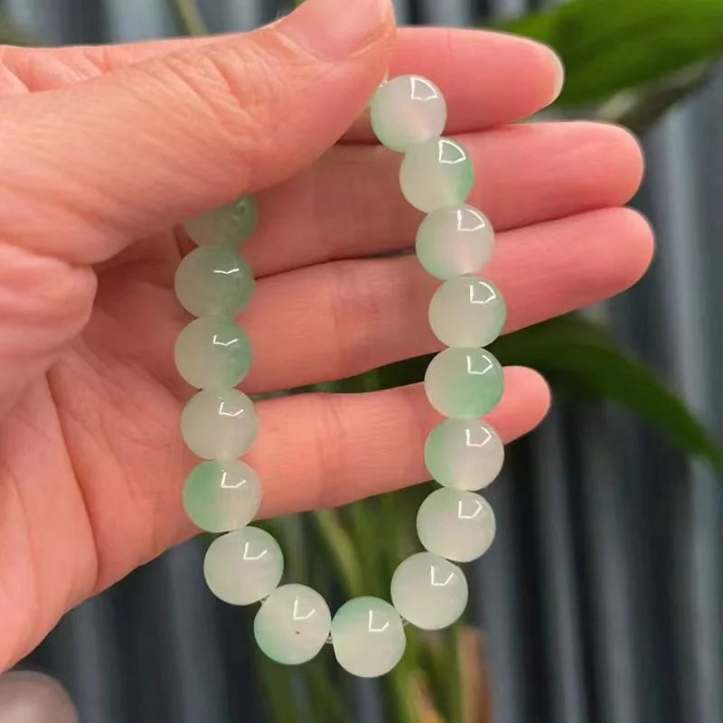 Chinese Imitation Bodhi Plate Playing Bracelet Girl Gradient Glass Bead Bracelet for Unisex Present DIY Jewelry Wholesale Qme green 10mm