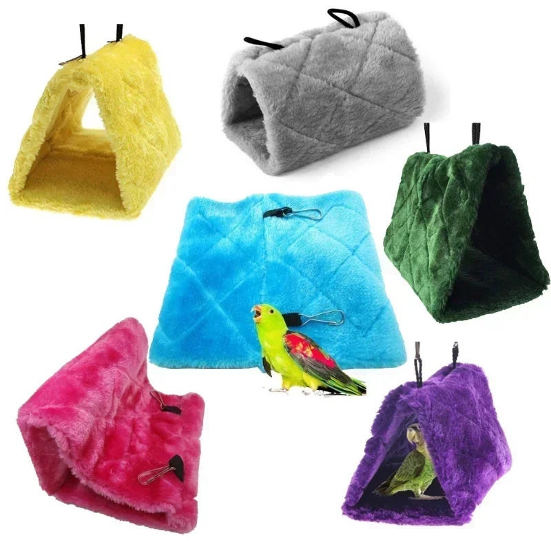 Pet Bird Parrot Cages Warm Hammock Hut Tent Fashion Bed Hanging Cave Qme