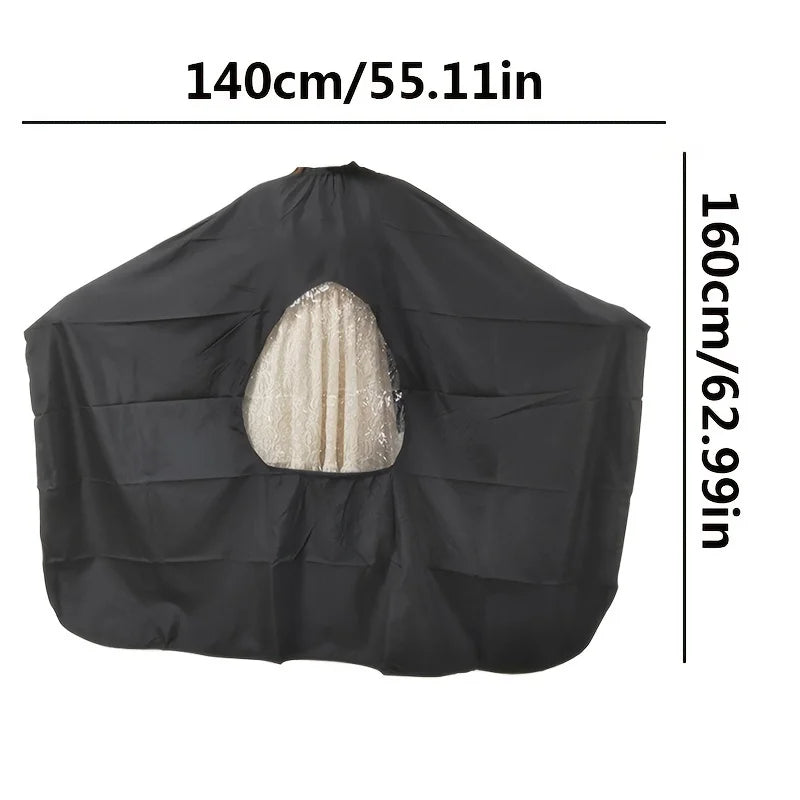 1 hair cutting apron, hair cutting see through bib, shawl, visible hair cutting bib Qme