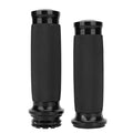 1 Pair Motorcycle 25mm Handgrip Aluminum+Rubber Anti Slip Handlebar Grip Cover Bike Hand Grips Rubber Handlebar Grip Qme black