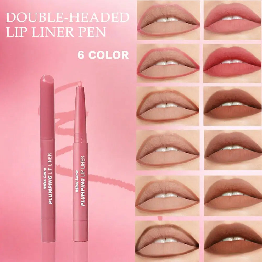 2-in-1 Lip Liner Smooth Blendable Soft Matte Contour Pencil Shaping Qme
