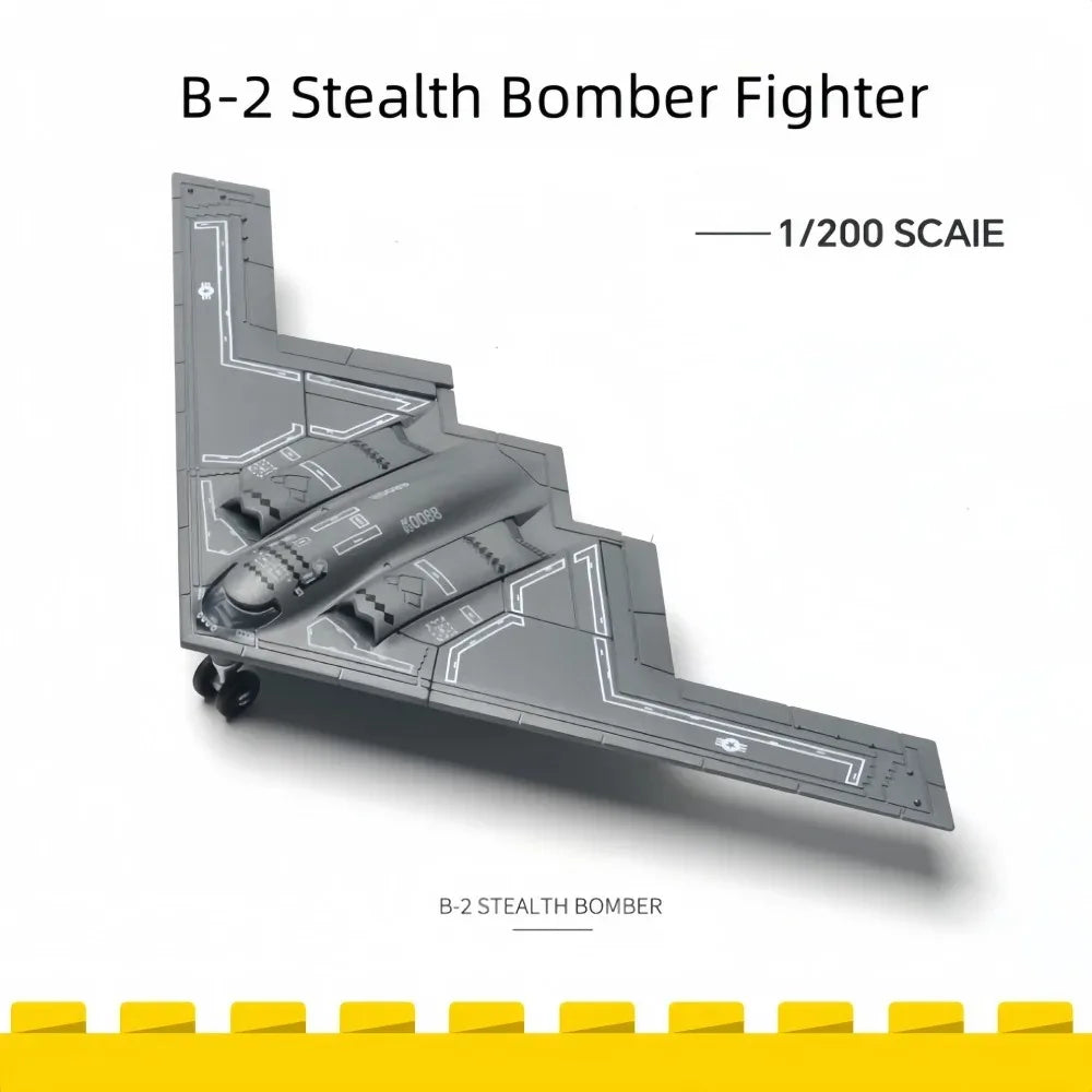 Creative Military Series Building Blocks B2 Stealth Bomber Fighter Helicopter Model Toys For Kids Birthday Gift Qme