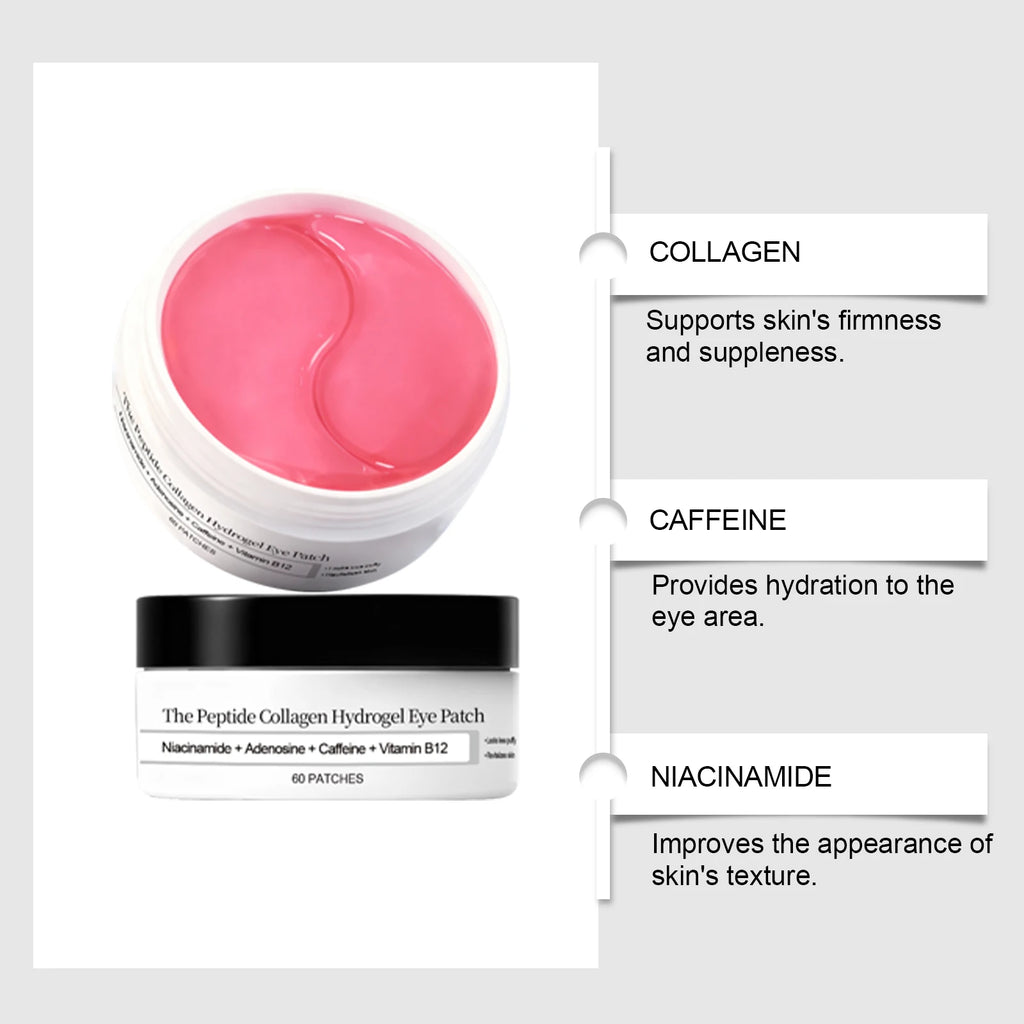 Peptide Collagen Hydrogel Eye Patch Reduce Wrinkles Dark Circles With Copper Peptide Niacinamide Firming Hydrating Gel Eye Pads Qme